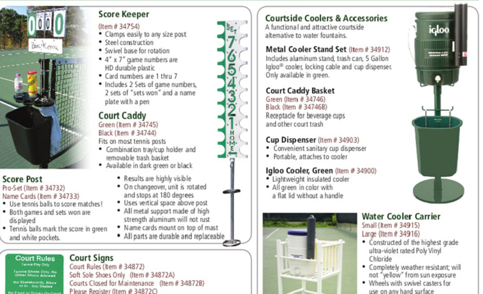 Master Systems Courts Court Accessories Catalog Sample